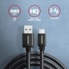 AXAGON BUMM-AM15AB Kabel MicroUSB - USB-A, 1.5m, USB 2.0, 2.4A, ALU, oplot, Czarny